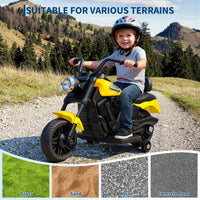 Moto elettrica Garvee 6V gialla con avviamento graduale e sospensioni: la prima moto elettrica per bambini dai 2 anni per passeggiate sicure in giardino