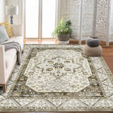 Tappeto vintage boho Garvee 120x170 cm, antiscivolo, lavabile, morbido, a pelo corto, con supporto in gomma TPR, per soggiorno, camera da letto, ufficio - Come mostrato