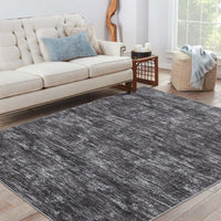 Tappeto moderno Garvee 120x170cm grigio scuro per soggiorno, camera da letto, ufficio, antiscivolo, lavabile