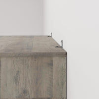 Libreria Garvee Triple Wide a 4 ripiani, grande, robusta, in legno industriale grigio, 40" H x 31,5" W x 12,2" D, soggiorno