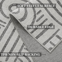 Tappeti lavabili Garvee 160x230cm Grigio Moderno Astratto Per Soggiorno Camera da letto Antiscivolo Pelo Corto