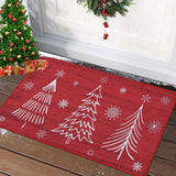 Zerbino decorativo Garvee 40x80cm con motivo natalizio, antiscivolo, resistente, rosso, per interni ed esterni, cucina