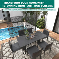 Garvee Metal Privacy Screen 71"x46" Nero - Resistente alle intemperie, antiruggine - Design moderno, geometrico - Per giardino e patio