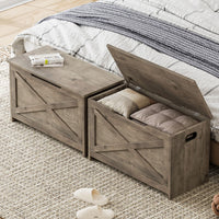 Panca portaoggetti in legno Garvee da 30 pollici con serratura di sicurezza per soggiorno e camera da letto, grande, robusta, versatile