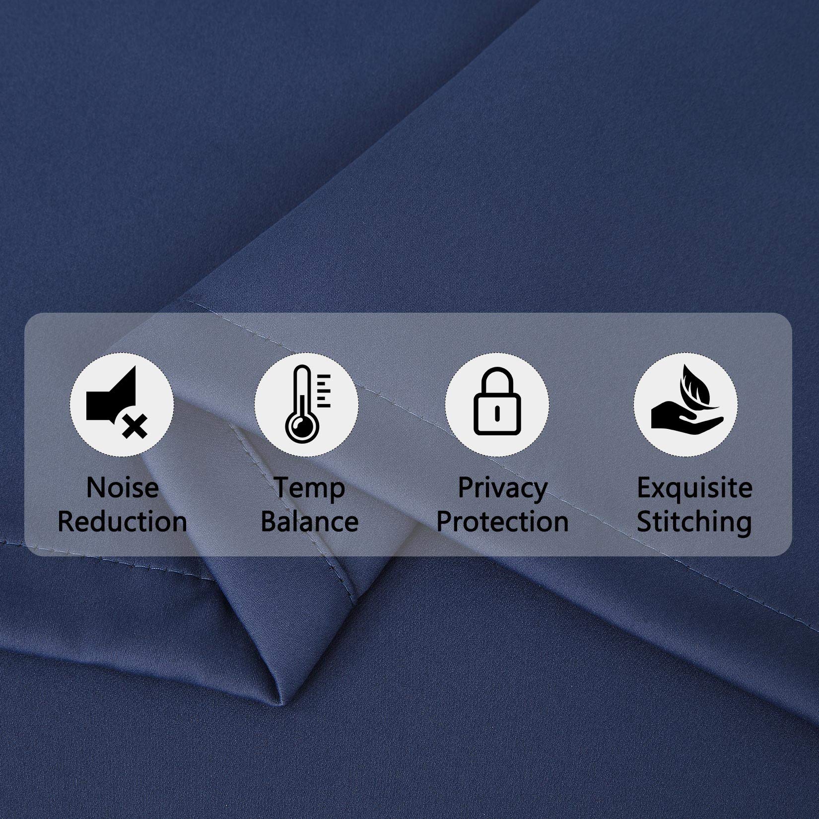 Tende oscuranti Garvee, 2 pezzi, per finestre, soggiorno, cucina, camera da letto, blu navy, 26x45 pollici