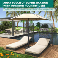 Garvee Metal Privacy Screen 71"x46" Nero - Resistente alle intemperie, antiruggine - Design moderno, geometrico - Per giardino e patio