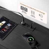 Mobile TV Garvee da 63" per TV da 65-75" con 12 cassetti, illuminazione a LED, tessuto, struttura in metallo per soggiorno e camera da letto