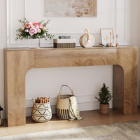 Tavolo consolle Garvee Farmhouse da 63 pollici in legno, sottile, rustico, stalla, rovere scuro, per soggiorno, corridoio, appartamento