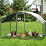 Garvee Recinto Per Polli Da Esterno 9.8x6.5x6.5 Ft, Gabbia In Metallo Con Tetto A Cupola, Copertura Impermeabile E Anti-UV, Porta Bloccabile, Per Galline, Anatre E Conigli