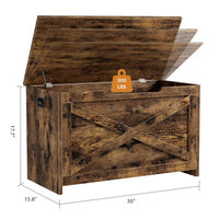 Panca portaoggetti in legno Garvee da 30 pollici con cerniere di sicurezza, grande capacità per soggiorno e camera da letto, robusta, versatile, marrone
