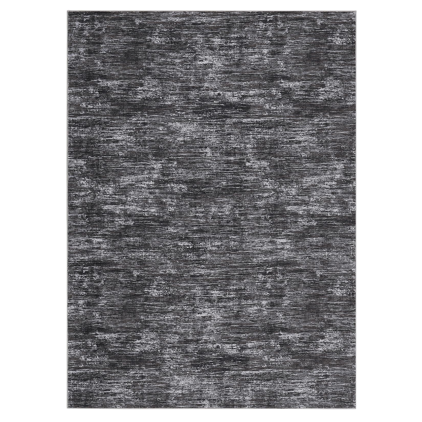 Tappeto rettangolare grande a pelo corto Garvee, tappeto moderno lavabile per sala giochi o camera da letto, grigio scuro, 160 x 230 cm