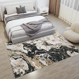 Garvee Tappeto Lavabile in Perlensamt Nero 120x170cm - Moderno Antiscivolo Morbido Resistente per Camera da Letto e Corridoio - Nero