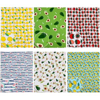 Tessuto patchwork Garvee con motivo a frutta, 12 pezzi, cotone, per progetti di cucito e artigianato, uso versatile