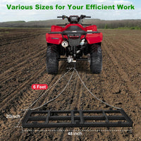 Imbracatura per erpice trainato Garvee da 4 piedi con barre regolabili, catena da 72 pollici, acciaio, resistente, per giardinaggio, compatibile con ATV, verde