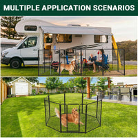 Garvee Dog Playground 40"x21ft Robusta recinzione in metallo con ampio cancello verniciato a polvere per giardino e campeggio portatile