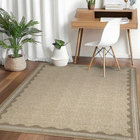 Tappetino lavabile per interni Garvee 80 x 150 cm, tappeto antiscivolo con moderno motivo a onde per soggiorno e camera da letto, colore lino, pelo corto