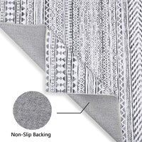 Tappeto GARVEE Boho Moroccan 200x290cm Grigio, idrorepellente, a pelo corto, resistente all'olio e alle macchie, lavabile, soggiorno e camera da letto