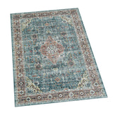 Garvee Tappeto Vintage Floreale Anticato Antiscivolo Lavabile Resistente Verde 9x12 Per Soggiorno e Camera