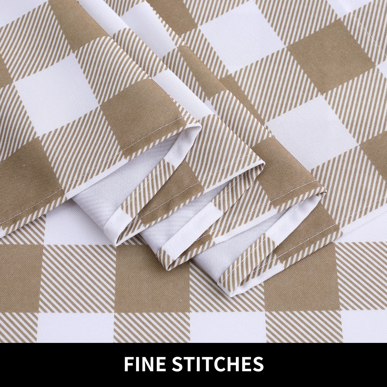 Tende piccole Garvee Buffalo Plaid in poliestere idrorepellente effetto lino per soggiorno, cucina, bagno, 28"x24" tortora