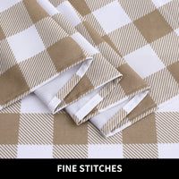 Tende piccole Garvee Buffalo Plaid in poliestere idrorepellente effetto lino per soggiorno, cucina, bagno, 28"x24" tortora