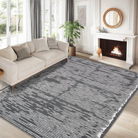 Tappeto a pelo corto Garvee 200x290cm nero soggiorno camera da letto lavabile antiscivolo