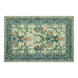 Garvee Tappeto Salotto Stile Farmhouse Antiscivolo Lavabile, Morbido, Pieghevole, Per Camera e Soggiorno, Design Floreale, Peli Rasati - Verde