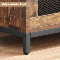 Libreria industriale Garvee con ante, 4 ripiani, struttura in metallo, legno MDF, mobiletto in rete per soggiorno e ufficio, 70,87"x31,5"x12", rustico