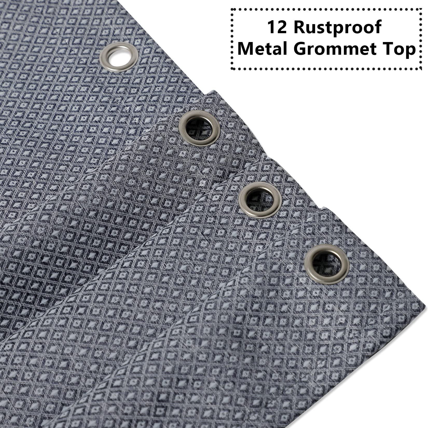 Tenda da doccia Garvee in tessuto di lino, idrorepellente, trama a nido d'ape, 72x72 pollici, bagno, hotel di lusso, occhielli antiruggine