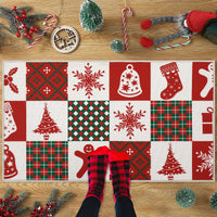 Garvee Zerbino Navideño Esterno Lavabile Antiscivolo 40x80 cm Rosso Poliestere Impermeabile Sicuro per Ingresso Festivo