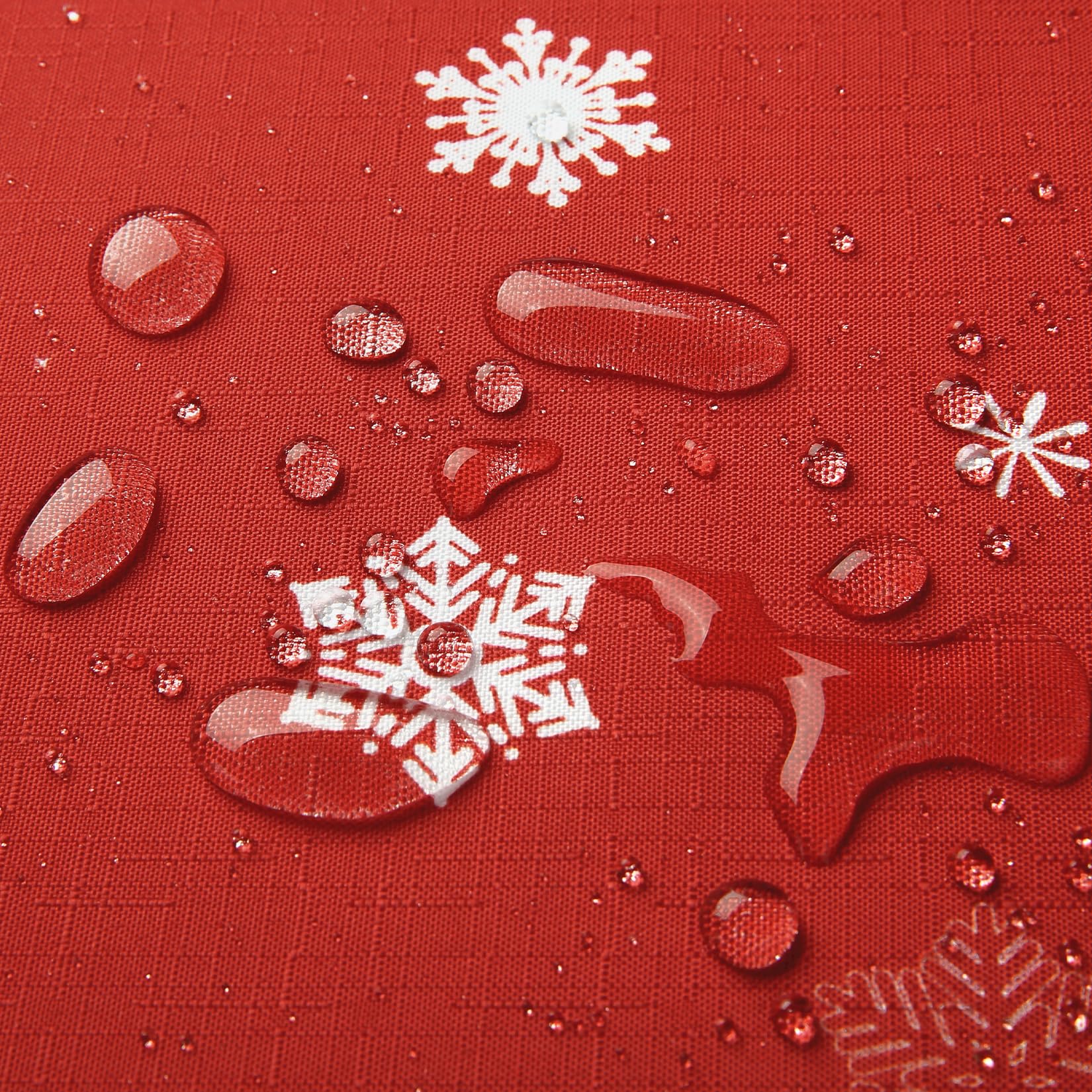 Tovaglia natalizia rettangolare Garvee - Fiocco di neve rosso - Impermeabile - 137x274 cm - Tovaglia festiva per Natale e Capodanno