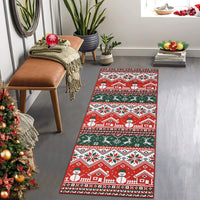 Tappeto natalizio Garvee con pupazzo di neve rosso, morbido e antiscivolo, in poliestere, 60x180 cm, per soggiorno e camera da letto