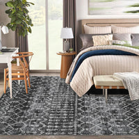 Tappeto Garvee Boho 200 x 290 cm Nero Lavabile Antiscivolo