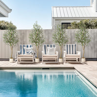 Albero di ulivo artificiale Garvee da 6 piedi con frutti realistici e tronco flessibile per interni, soggiorno, ufficio, vaso bianco