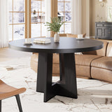 Garvee Tavolo da Pranzo Rotondo 119 cm per 4-6 Persone, Bordo Rinforzato, Base Solida, MDF, Cucina e Soggiorno, Design Minimalista, Multifunzione, Facile Montaggio