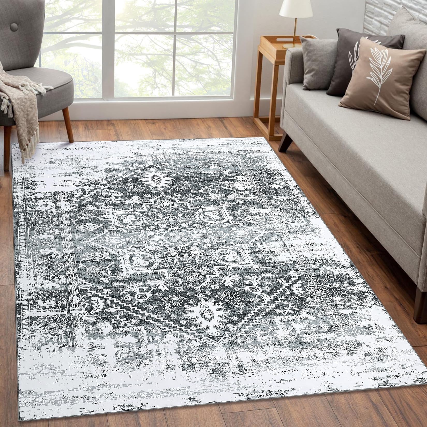 Garvee Alfombra De Salón 1200 g 100% Poliéster Imitazione Cachemira Per Soggiorno 160x230 cm Estampado Persa