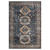 Tappeto vintage per soggiorno Garvee, morbido, lavabile, orientale, tradizionale, blu navy, 120 x 170 cm