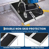 Rampa per sedia a rotelle in alluminio Garvee da 2 piedi: rampa portatile leggera per gradini, soglie delle porte e auto con capacità di 600 libbre, ideale per sedie a rotelle, deambulatori e passeggini