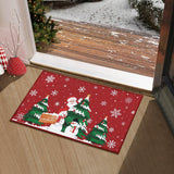 Zerbino natalizio Garvee con motivo di Babbo Natale, antiscivolo, per uso interno ed esterno, 40x60 cm, colore naturale
