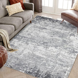 Tappeto GARVEE Abstract Modern 160x230cm antimacchia, lavabile, antiscivolo, morbido, astratto, grigio, ideale per sala da pranzo e cameretta dei bambini