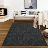 Garvee Tappeto Moderno Lavabile 120x170cm Antiscivolo Resistente Poliestere Morbido Basso Pelo - Tono Nero