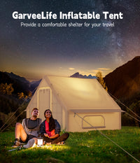 Tenda da campeggio gonfiabile Garvee con pompa per esterni e campeggio, 118x83x79 cm, cotone e PVC, impermeabile e antivento