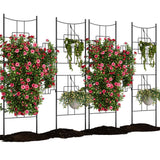 Garvee Set 2 Pannelli Grigliati Barocchi in Ferro Nero 51"x66" - Supporto Piante Rampicanti, Schermo Privacy, Decorazione Giardino - nero