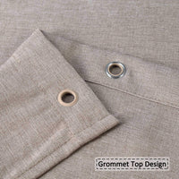 Garvee Hotel Luxus Flachs Leinen Duschvorhang Mit Haken Für Badezimmer 220x200 cm Taupe