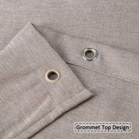 Garvee Duschvorhang Leinen-Look 240GSM Wasserabweisend Anti-Schimmel Polyester Mit Beschwerungsstreifen Rostfreie Ösen Light Coffee 48x78 Zoll Badezimmer