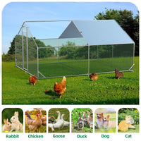 Pollaio in metallo Garvee Large 3 x 4 x 1.95 m – Due scomparti, struttura in tubo di acciaio triplo rinforzato per giardino e fattoria