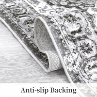 Tappeto GARVEE Classic Vintage Tradition, antiscivolo, resistente all'acqua e alle macchie, lavabile, per interni ed esterni, 160 x 230 cm, grigio