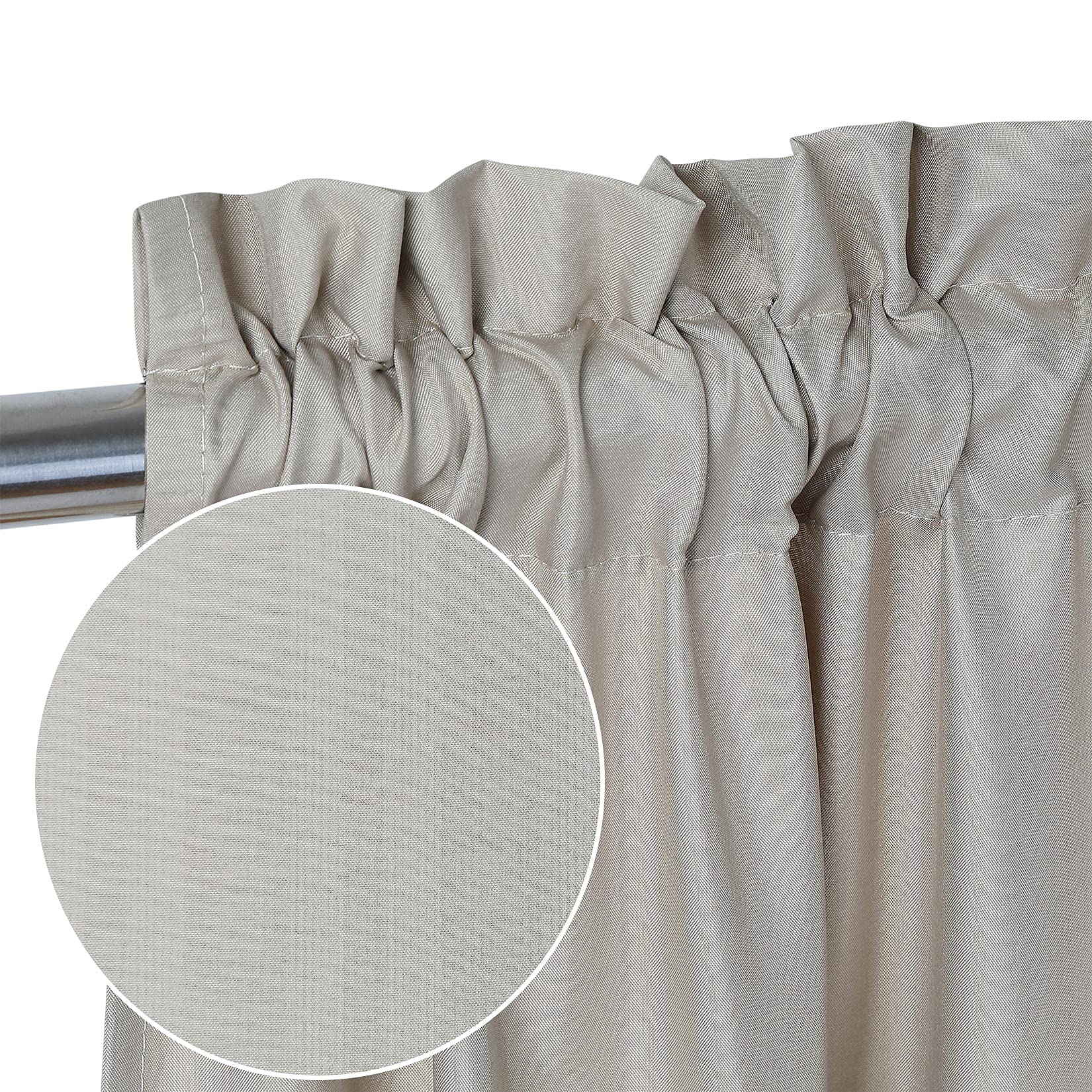 Garvee Set di 2 tende semi-café moderne impermeabili con motivo a nido d'ape per piccole finestre della cucina 76x76 cm tortora