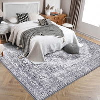 Tappeto vintage Garvee, design orientale, antiscivolo, antimacchia, lavabile, pelo corto, grigio, 160x230 cm, soggiorno, camera da letto