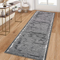Tappeto lavabile Garvee 80 x 150 cm a pelo corto antiscivolo nero per soggiorno camera da letto cucina corridoio