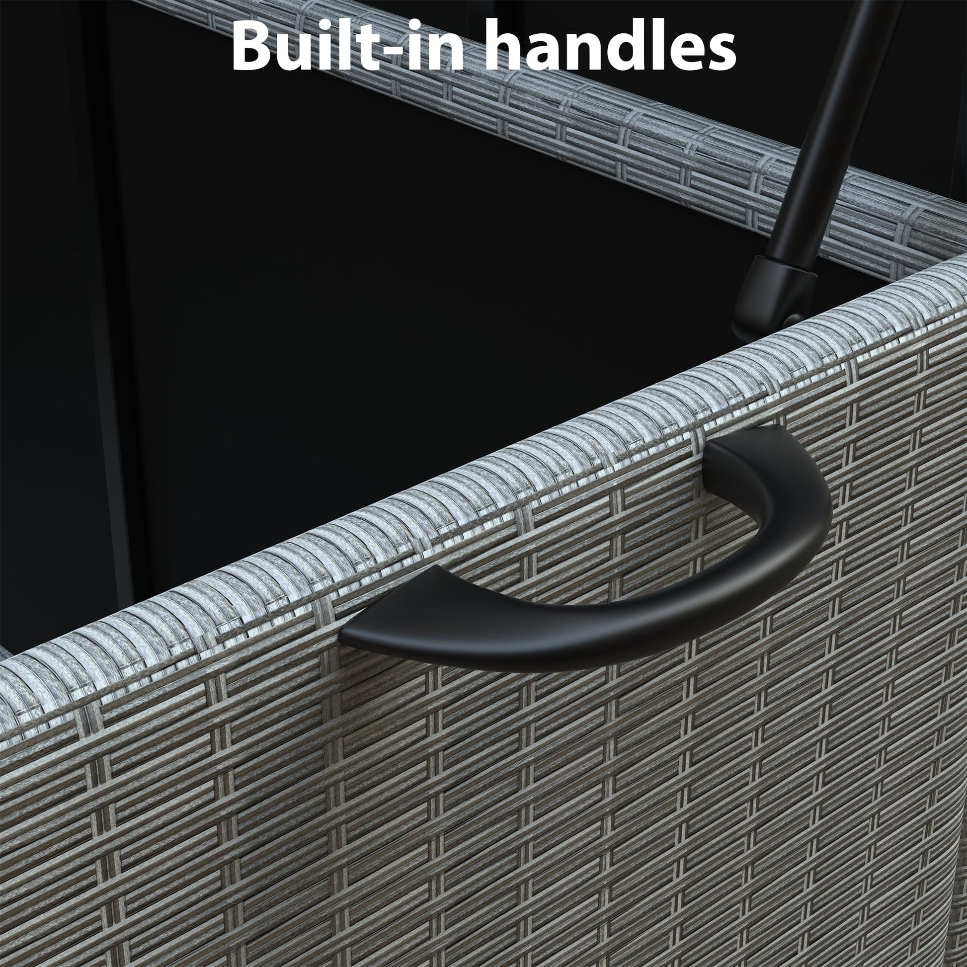 Garvee 150 Gal grande contenitore da giardino in rattan con ruote e maniglie per giardino e patio, 55x23,5x31,5 pollici, marrone